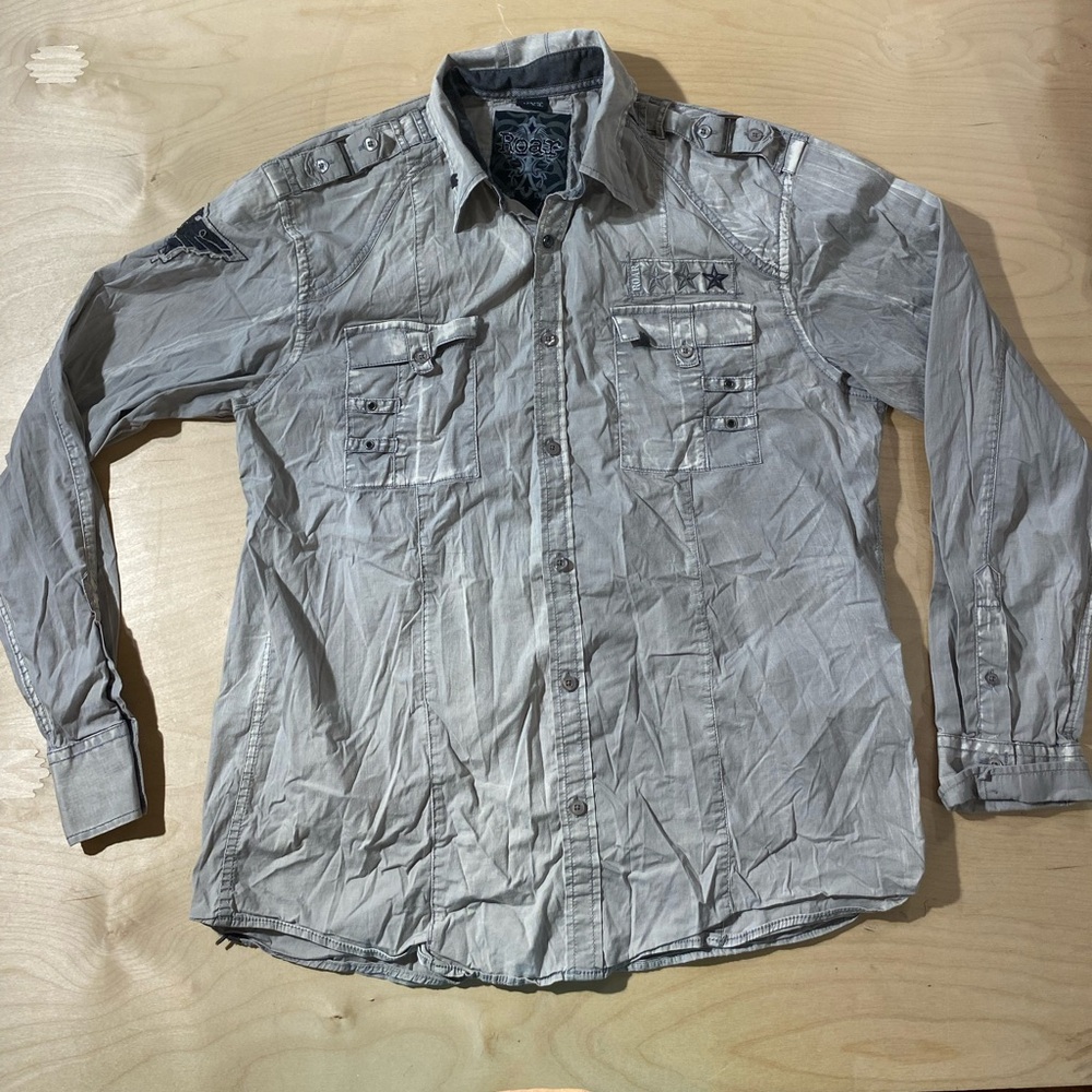 Men's Gray Long Sleeve Shirt